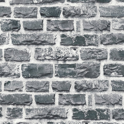 Galerie Silver Grey Stone Symphony Motif Wallpaper from B&Q
