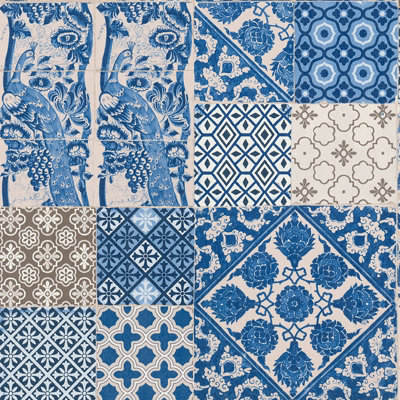 As Creation Bricoflor Non-Woven WallpaperMoroccan & Tiled WallpaperPattern In BeigeCreamBlueViolet10,05 X 0,53 M from B&Q