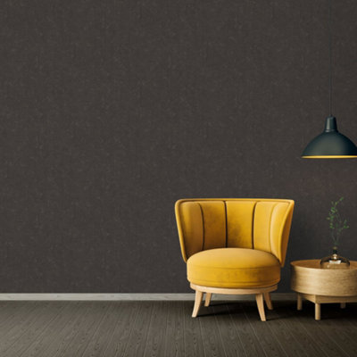 Galerie Absolutely Chic Brown Metallic Black Distressed Geometric Texture Smooth Wallpaper from B&Q