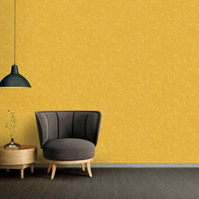 Galerie Absolutely Chic Yellow Distressed Geometric Texture Smooth Wallpaper from B&Q