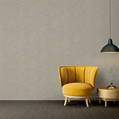 Galerie Absolutely Chic Beige Grey Metallic Distressed Geometric Texture Smooth Wallpaper from B&Q
