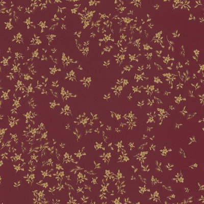 As Creation Bricoflor Burgundy And Yellow Floral Wallpaper Burgundy Wallpaper With Yellow Flower Detail 10.05 X 0.70 M from B&Q