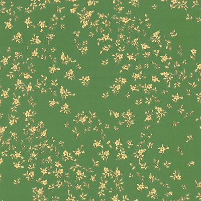 As Creation Bricoflor Green Wallpaper With Yellow Flower Detail For Bedroom Green And Yellow Floral Wallpaper 10.05 X 0.70 M from B&Q