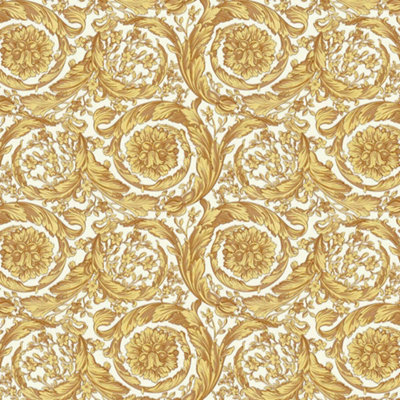 As Creation Versace Barocco Flower Wallpaper Gold / Cream 10M X 70Cm 36692-5 from B&Q