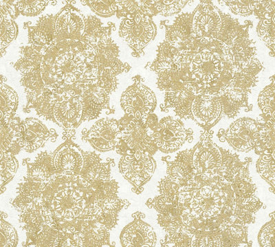 As Creation A.s. Création Non-Woven Wallpaper Trendwall Wallpaper With Ornaments Baroque Gold White 370902 from B&Q