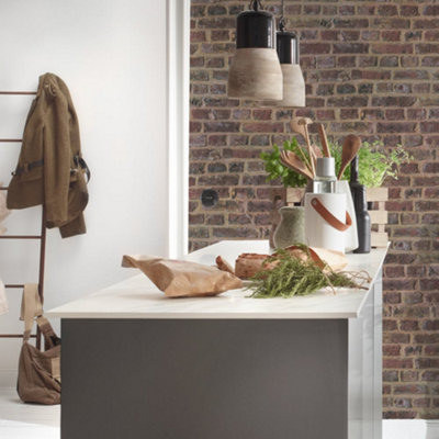 Galerie Beige Brickshire Residents Motif Wallpaper from B&Q