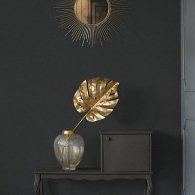 B&Q -  Havana Black Plain Texture Textured Wallpaper