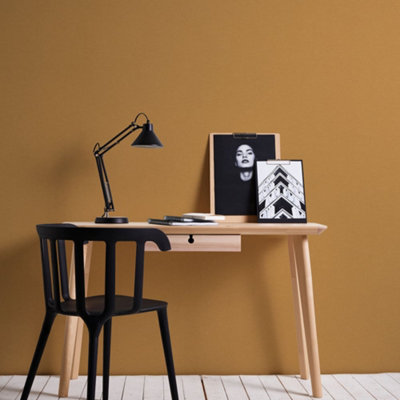 B&Q -  Havana Ochre Plain Texture Textured Wallpaper