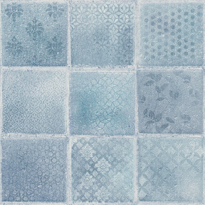 As Creation Bricoflor Non-Woven WallpaperMoroccan & Tiled Wallpaper In Blue10,05 X 0,53 M from B&Q