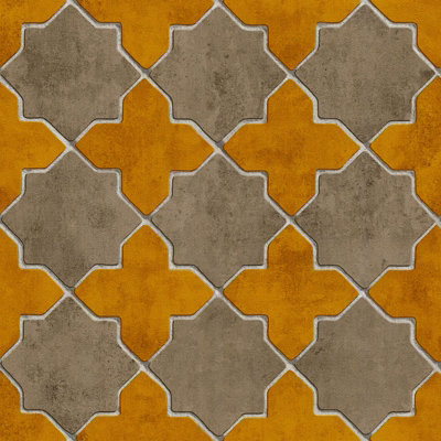 As Creation Bricoflor Non-Woven WallpaperMoroccan & Tiled WallpaperOrientalGeometric In BrownOrangeTerracotta10,05 X 0,53 M from B&Q