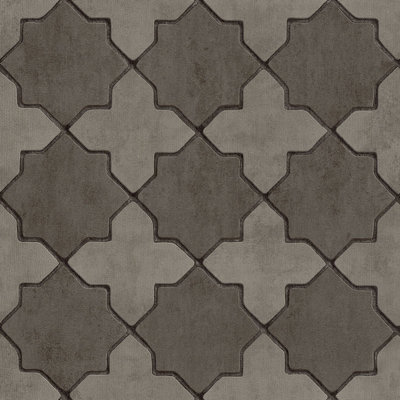 As Creation Bricoflor Grey Black Graphical Design Wallpaper Geometric Pattern Modern Wallpaper 10.05 X 0.53 M from B&Q