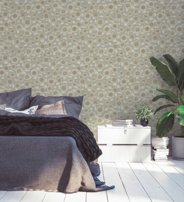 As Creation Bricoflor Non-Woven WallpaperFloral Wallpaper In BeigeCreamGrey10,05 X 0,53 M from B&Q