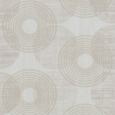 Galerie Beige Home Collection Circle Motif Wallpaper Roll
