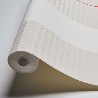 As Creation Bricoflor Stripe Wallpaper Great For The Bedroom Beige Patterned Wallpaper With Lettering 10.05 X 0.53 M from B&Q