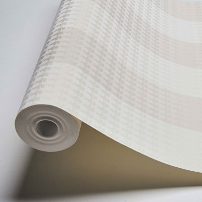 As Creation Bricoflor Neutral Wallpaper In Beige And Cream Colours Striped Wallpaper With Face Pattern 10.05 X 0.53 M from B&Q