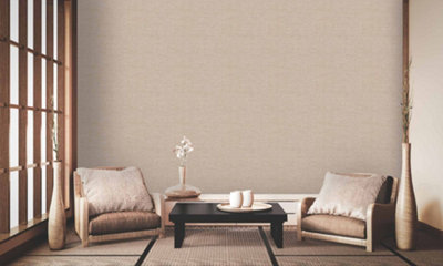 As Creation Bricoflor Plain Rose Gold Textured Wallpaper Paste The Wall Vinyl Wallpaper 10.05 X 0.53 M from B&Q