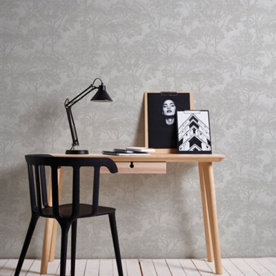 B&Q -  Havana Beige Tree Motif Textured Wallpaper