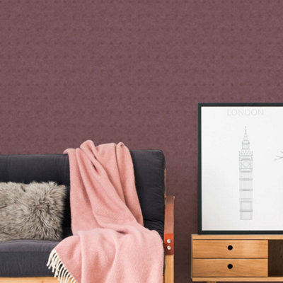 B&Q -  Havana Red Silver Geometric Weave Textured Wallpaper