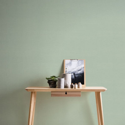 B&Q -  Havana Light Green Plain Texture Textured Wallpaper