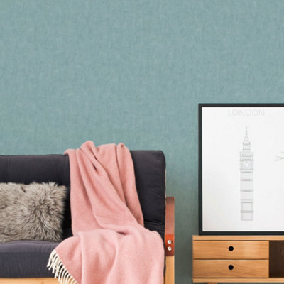 B&Q -  Havana Blue Texture Textured Wallpaper