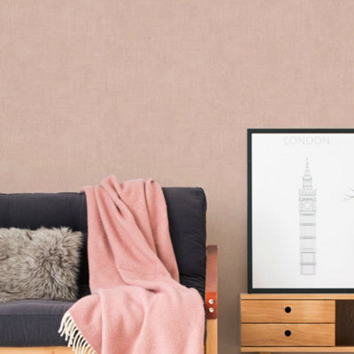 B&Q -  Havana Pink Texture Textured Wallpaper