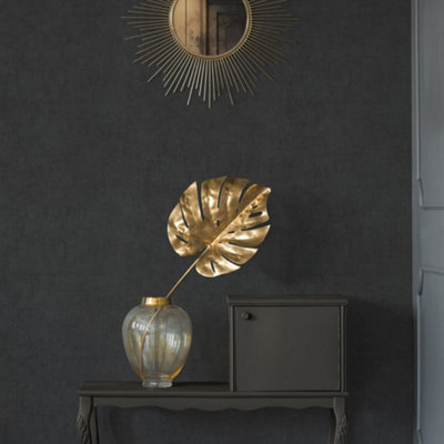 B&Q -  Havana Black Texture Textured Wallpaper