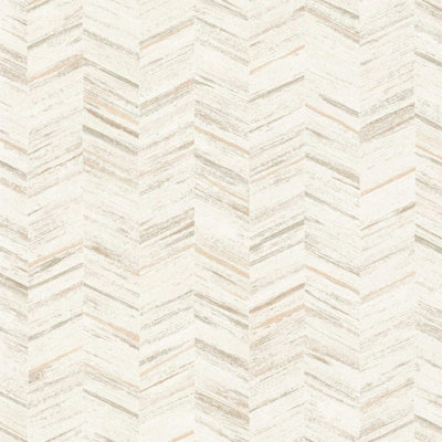 As Creation Bricoflor Non-Woven WallpaperGeometric Wallpaper In White10,05 X 0,53 M from B&Q