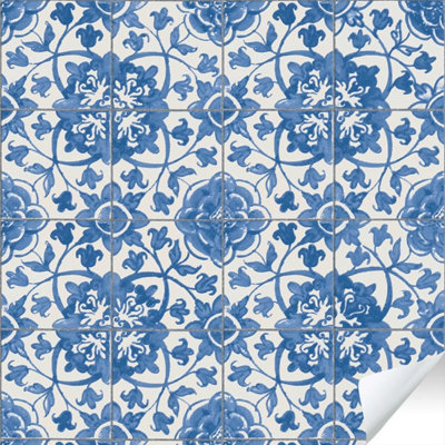 As Creation Bricoflor Non-Woven WallpaperMoroccan & Tiled WallpaperVintage In BlueWhite8,40 X 0,53 M from B&Q