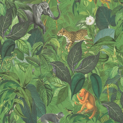 B&Q -  As Creation Tropical Jungle Animals Wallpaper Wildlife Paste The Wall Vinyl