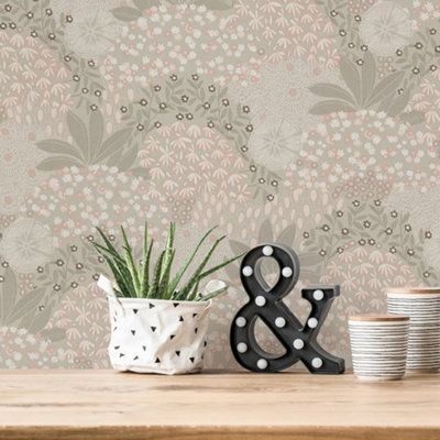 Galerie Fusion Pink Forest Bloom Motif Wallpaper from B&Q