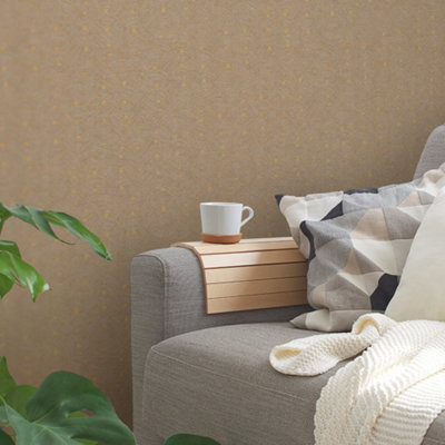 Galerie Fusion Yellow Geo Swirl Motif Wallpaper from B&Q