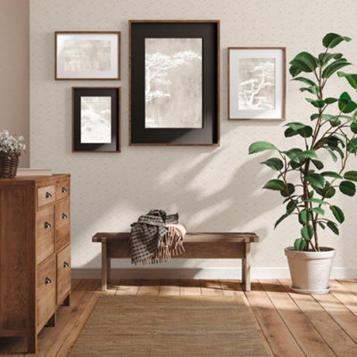 Galerie Fusion Beige Geo Swirl Motif Wallpaper from B&Q