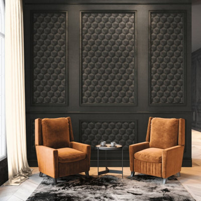 Galerie Fusion Brown Geometric Motif Wallpaper from B&Q