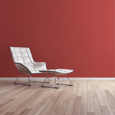Galerie Fusion Red Linen Effect Textured Wallpaper from B&Q