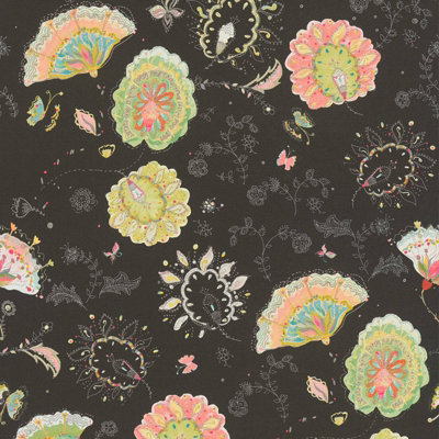 As Creation Bricoflor Non-Woven WallpaperFloral Wallpaper In Black10,05 X 0,53 M