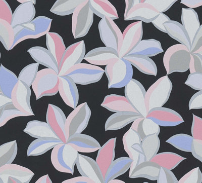 As Creation Bricoflor Non-Woven WallpaperFloral Wallpaper In Black10,05 X 0,53 M from B&Q