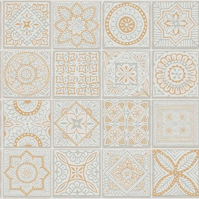As Creation Bricoflor Non-Woven WallpaperMoroccan & Tiled Wallpaper In GoldGrey10,05 X 0,53 M from B&Q