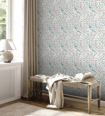 As Creation Bricoflor Non-Woven WallpaperFloral Wallpaper In White10,05 X 0,53 M from B&Q