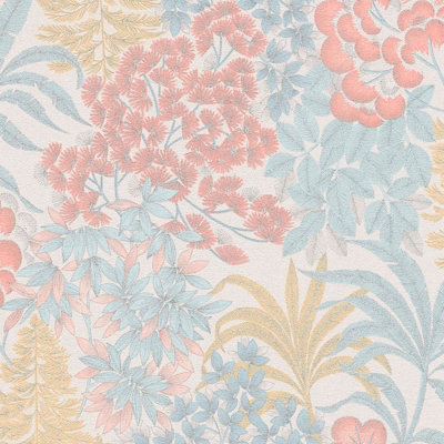 As Creation Bricoflor Non-Woven WallpaperFloral Wallpaper In White10,05 X 0,53 M from B&Q
