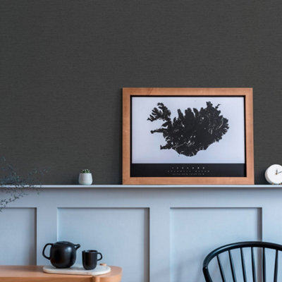 Galerie Flourish Black Plain Texture Wallpaper Fl61144 from B&Q