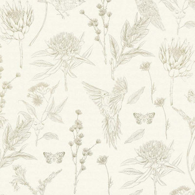 As Creation Bricoflor Non-Woven Wallpaper In White10,05 X 0,53 M from B&Q