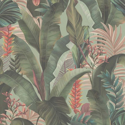 As Creation Bricoflor Non-Woven Wallpaper In Green10,05 X 0,53 M from B&Q