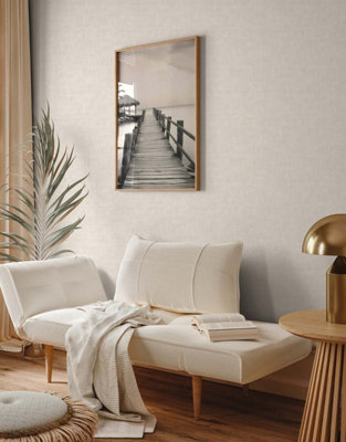 As Creation Bricoflor Non-Woven WallpaperPlain Wallpaper In BeigeCream10,05 X 0,53 M from B&Q