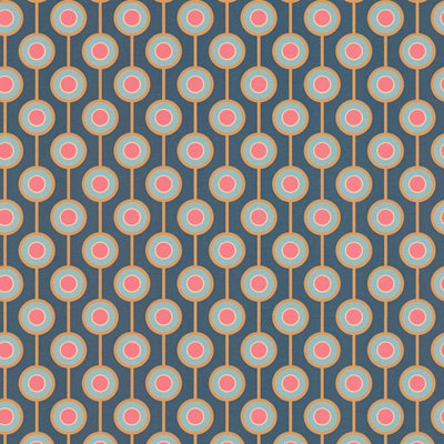 Retro Circle Wallpaper Blue / Red As Creation 39537-1