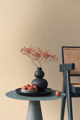 As Creation Bricoflor Non-Woven WallpaperPlain Wallpaper In BeigeYellow10,05 X 0,53 M