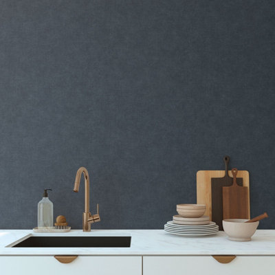 As Creation Bricoflor Non-Woven WallpaperPlain Wallpaper In Blue10,05 X 0,53 M