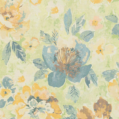 As Creation Bricoflor Non-Woven WallpaperFloral WallpaperScandinavianVintage Multicoloured10,05 X 0,53 M from B&Q