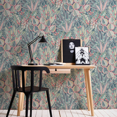 Galerie Welcome Home Green Bohemian Floral Wallpaper from B&Q