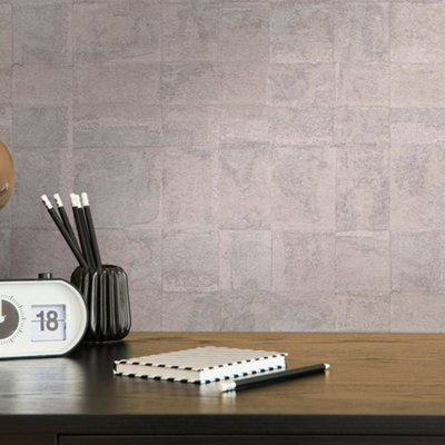 Galerie Welcome Home Pink Squares Wallpaper from B&Q