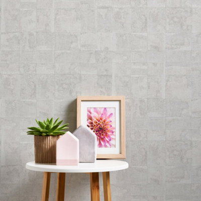 Galerie Welcome Home Beige Squares Wallpaper from B&Q